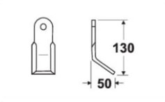 Лезвие загнутое Y 50X10